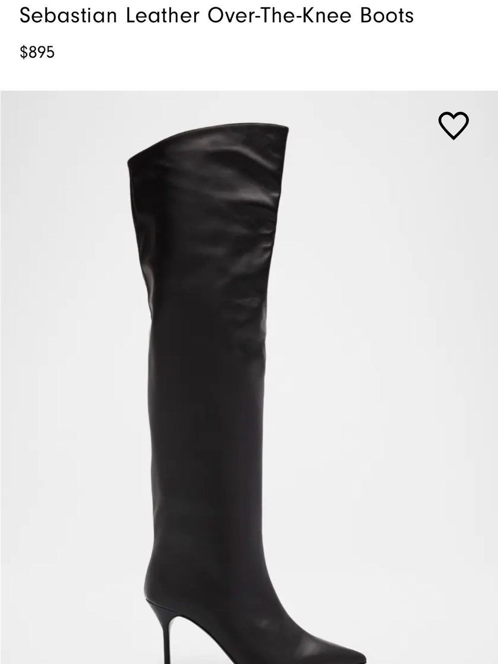 New STAUD Sebastian Black Leather Over The Knee Boots $895 Size EU 39 US 9